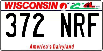 WI license plate 372NRF