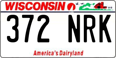 WI license plate 372NRK
