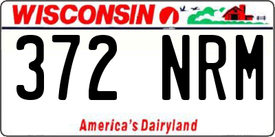 WI license plate 372NRM