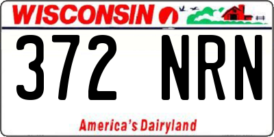 WI license plate 372NRN