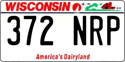 WI license plate 372NRP