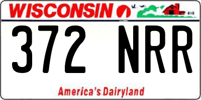 WI license plate 372NRR