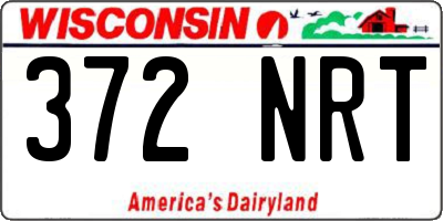 WI license plate 372NRT