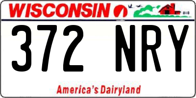 WI license plate 372NRY