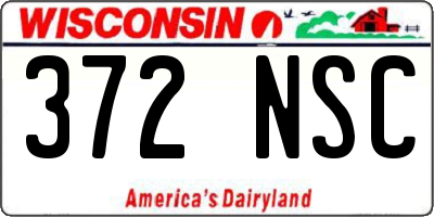 WI license plate 372NSC
