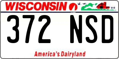 WI license plate 372NSD