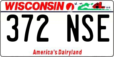 WI license plate 372NSE