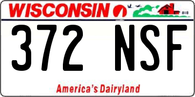 WI license plate 372NSF