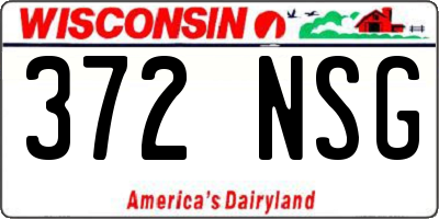 WI license plate 372NSG