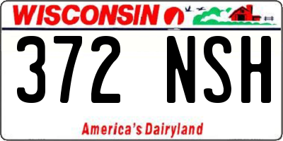WI license plate 372NSH