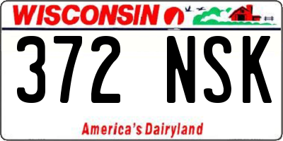 WI license plate 372NSK