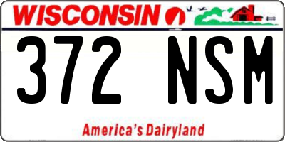 WI license plate 372NSM