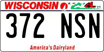 WI license plate 372NSN