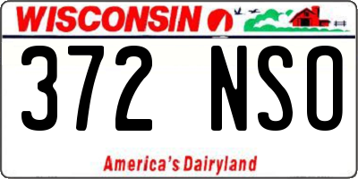 WI license plate 372NSO