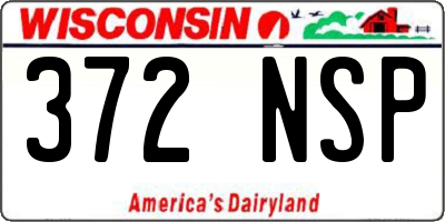 WI license plate 372NSP