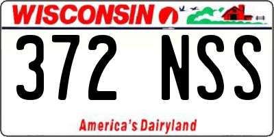 WI license plate 372NSS