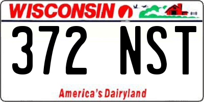 WI license plate 372NST