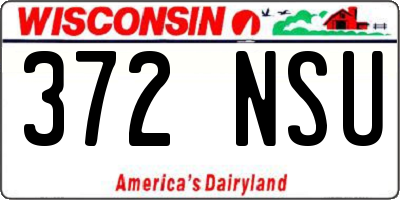 WI license plate 372NSU