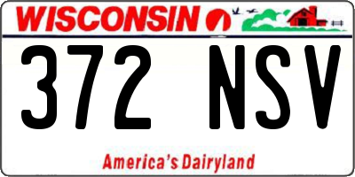 WI license plate 372NSV