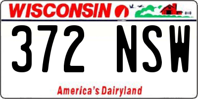 WI license plate 372NSW