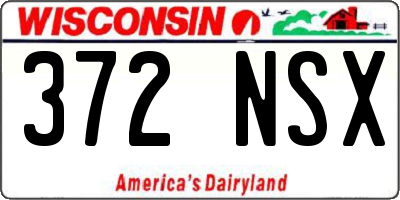 WI license plate 372NSX