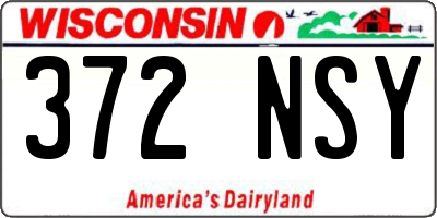WI license plate 372NSY