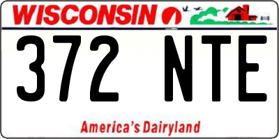 WI license plate 372NTE