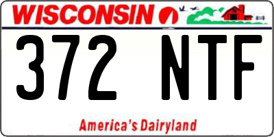 WI license plate 372NTF