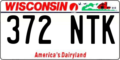 WI license plate 372NTK
