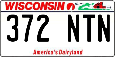 WI license plate 372NTN