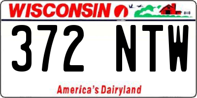 WI license plate 372NTW