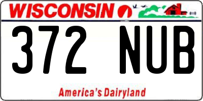 WI license plate 372NUB