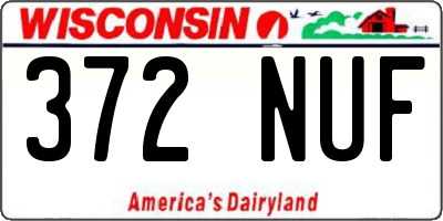 WI license plate 372NUF