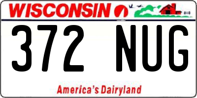 WI license plate 372NUG