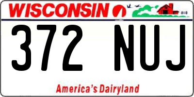 WI license plate 372NUJ