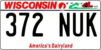 WI license plate 372NUK