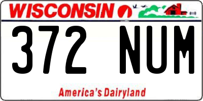 WI license plate 372NUM