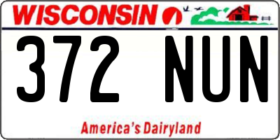 WI license plate 372NUN