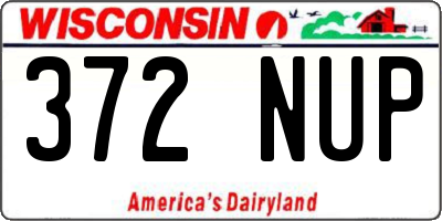 WI license plate 372NUP