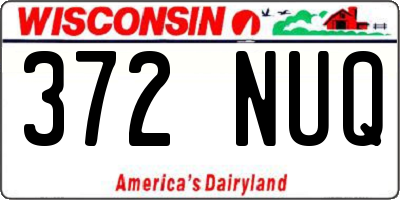 WI license plate 372NUQ