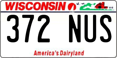 WI license plate 372NUS