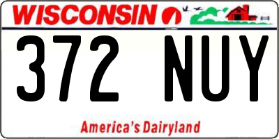 WI license plate 372NUY