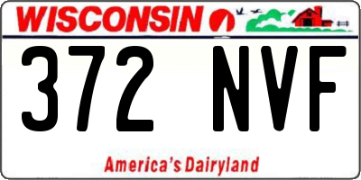 WI license plate 372NVF