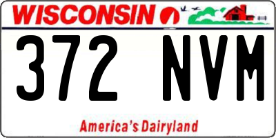 WI license plate 372NVM