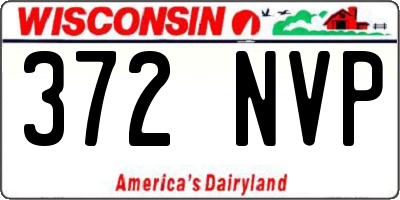 WI license plate 372NVP