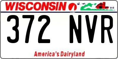 WI license plate 372NVR