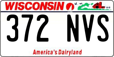 WI license plate 372NVS
