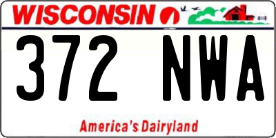 WI license plate 372NWA