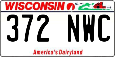 WI license plate 372NWC