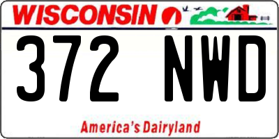 WI license plate 372NWD